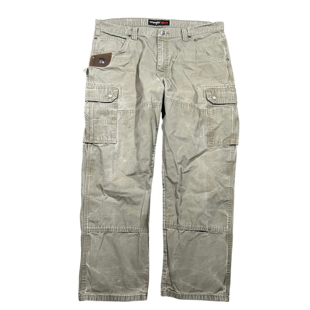 Wrangler Riggs Workwear Double Knee Cargo Pants 40x30 Heavy Canvas Rip Stop